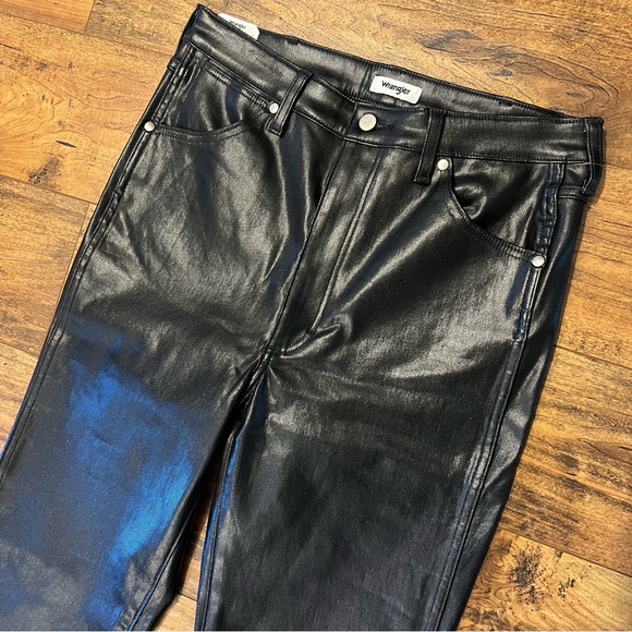 WRANGLER Walker Coated High Rise Slim Straight Leg Jeans Size 30 NWT - Picture 4 of 8